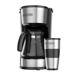 [CM0755S-MX] Black &amp; Decker 4-in-1 Coffeemaker with 5-Cup Carafe and Travel Mug, Black &amp; Silver