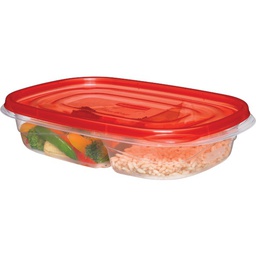 [2184992  / 2086743] ^Rubbermaid TakeAlongs Square Divided Food Storage Container with Lids 3.7 C. Clear (3-Pack)