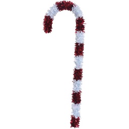 [JCC-48] F C Young Jumbo Tinsel Candy Cane 48 In. Red &amp; Opal