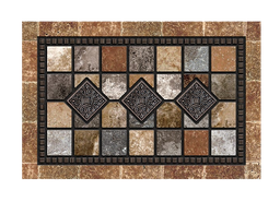 [719-4228L] Apache Masterpiece Fiber/Recycled Rubber Door Mat 24x36in, Redstone