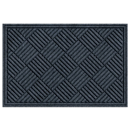 [881-4057L] Apache Textures Carpet/Recycled Rubber Door Mat 24 In. x 36 In. Smoke