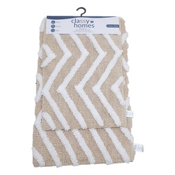 [736-1405868BGE CHBMS24203] Classy Homes Bath Mat Set Beige