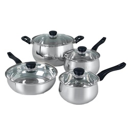 [78719.08] Oster Rametto 8pc Cookware Set, Stainless Steel Mirror Polish with Bakelite Handle