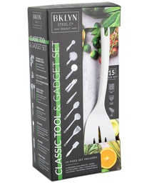 [MAC36229] Brooklyn Steel Co. Kitchen Tools Set 15-Piece, Gray