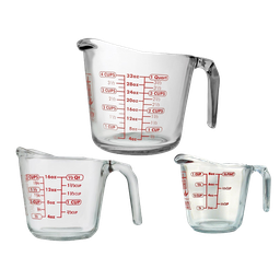 [14876L24 / 92032L20] ****Anchor Hocking 3pc Glass Measuring Cup Set (Incl 8 oz., 16 oz. &amp; 32 oz. Open-Handle Measuring Cups)