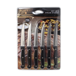 [BK38204] Bombay Steak Knives Set of 6, Stainless Steel