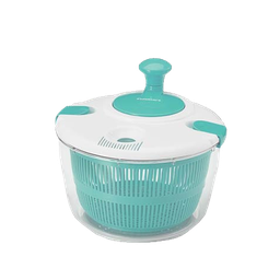 [BP31638] Bombay 5 Qt. Sala31d Spinner, Aqua/White