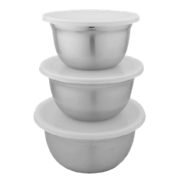 [BP36545] Bombay 6pc Bowls with Lids .8, 1, 1.5 Qt, Stainless Steel