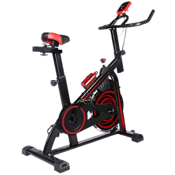 [GM98589] Gym Master Spin Bike 18kg Flywheel with Digital Display, Black/ Red