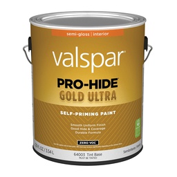 [028.0064003.007] ****Valspar Pro-Hide Gold Ultra Zero VOC Semi-Gloss Interior Wall Paint, Tint, Base 1 Gal.