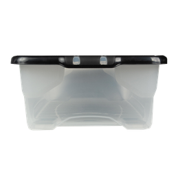 [XW202-CLR-BLK-EX] Strata Curved Storage Box with Lid, 42L