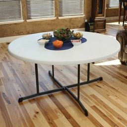 [5402] Lifetime 60-In. Round Commercial Fold-in-Half Table, White Granite