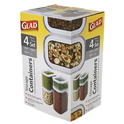 [GLD-72135BX] Glad Dry Food Storage Containers, 4pc Set