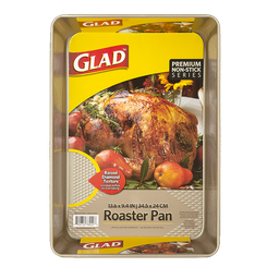 [GLD-780220 / GLD-780221] ****Glad Premium Roasting Pan 13.6 x 9.4 x 2.4 In., Gold