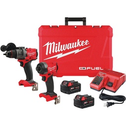 [3697-22] Milwaukee 2-Tool M18 FUEL 18 Volt Lithium-Ion Brushless Hammer Drill &amp; Impact Driver Cordless Tool Combo Kit