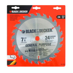 [71-727] ****Black &amp; Decker General Purpose Saw Blade 24T 184mm 7.25 In.