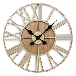 [37067AW] ****Westclox Wall Clock 20 In. Open Dial with Roman Numerals, Vintage Antique White Distressed Finish