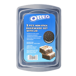 [OR1047] ****Oreo 3pc Bakeware Set with Plastic Lid