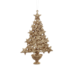 [831-XMTX215-1290B] Miro Christmas Ornament 15x9x3cm Gold