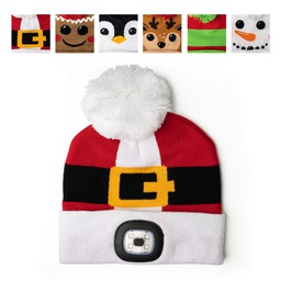 [XNSKH18] Night Scope Kid’s Christmas Rechargeable LED Pom Hat, Assorted Colors