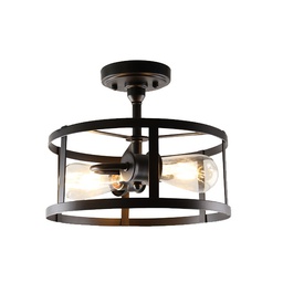 [DEK30121 RHSFML26626] Royal Homes Interior Ceiling Lamp 2 x E27 40W Black Finish