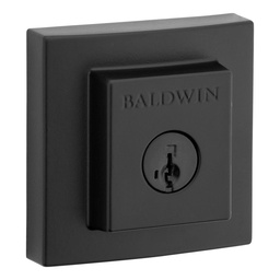 [93800-018 / 380SDB 514 SMT] Baldwin Prestige Spyglass Square Single Cylinder Deadbolt, Matte Black