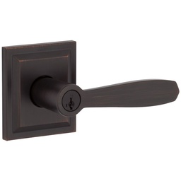 [93540-019 / 354TOL SLB 11P] Baldwin Prestige Torrey Entry Door Handle Reversible Lever with Keyed Lock Featuring SmartKey Re-Key Technology, Venetian Bronze