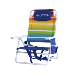 [NTBC22E Rainbow Fade] Nautica Beach Chair 5-Position, Rainbow Fade Stripe