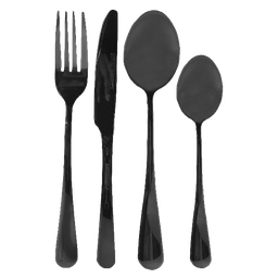 [716-148933] Royal Norfolk 16pc Cutlery Set, Black