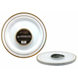 [819-02630] Life Art Disposable Plates - Set of 10 - White
