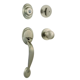 [96870-090] Kwikset Dakota Entry Handleset Single Cylinder, Satin Nickel