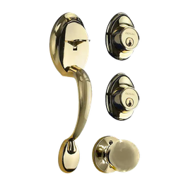 [90500-002] Fanal Versalles Entry Handleset Double Cylinder, Polished Brass