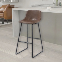 [T-5100-76-1 MBS27325] Mobel Iron Bar Stool, Brown/ Matte Black