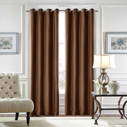 [715-BO-BROWN CHBC27783] Classy Homes Blackout Curtains 52In.x90In.