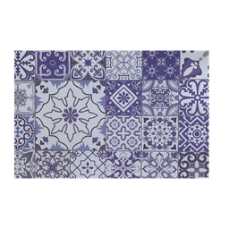 [D017 / 700-N24-00286 CHFM27485] Classy Homes Foam Mat, Blue Mosaic 18x30 in.