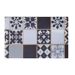 [D060 / 700-N24-00293 CHFM27492] Classy Homes Foam Kitchen Mat, Black/ White Mosaic 18x30 in.