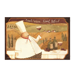 [D122 / 700-N24-00300 CHFM27499] Classy Homes Foam Kitchen Mat, Chef/ Wine 18x30 in.