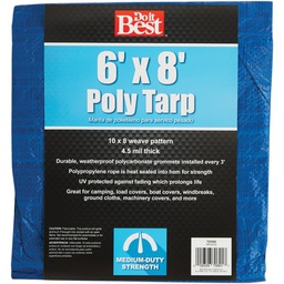 [700568] Do it Best Woven Medium Duty Poly Tarp 6 Ft. x 8 Ft. Blue