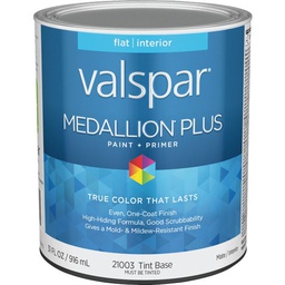 [028.0021003.005] Valspar Medallion Plus Premium Paint &amp; Primer Flat Interior Paint, Tint Base, 1 Qt.