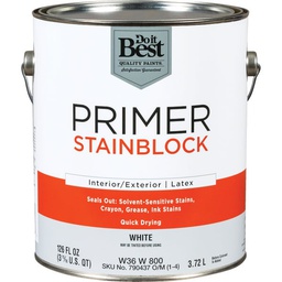 [W36W00800-16] Do it Best Latex Interior/Exterior Stain Blocking Primer, White, 1 Gal.