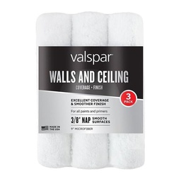 [888630930] Valspar Microfiber Walls &amp; Ceilings Roller Covers 9 In. (3-Pack)