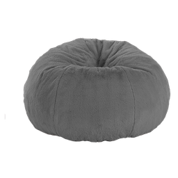 [KCFS2023116-GY] Kenneth Cole Luxury Foam-Filled Seat Cushion Faux Fur, Grey