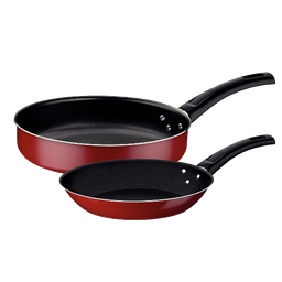 [20297/747] ****Tramontina Coimbra Non-Stick Frying Pans, Red - Set of 2