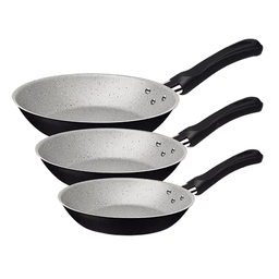 [20297/909] Tramontina Caribe Non-Stick Frying Pans, Black - Set of 3