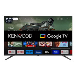 [LTK-K58B53G] Kenwood Smart TV 58 In. Frameless ISDBT 4K UHD Google TV HDR, Bluetooth