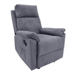 [857-142530MG] Ideal Furniture Rocking Recliner Sofa, Grey Suede