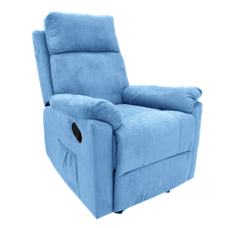 [857-142529mA] Ideal Furniture Rocking Recliner Sofa, Blue Suede