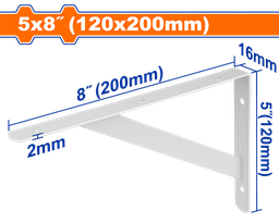 [WZJ2320] ****Wadfow Heavy Duty Shelf Bracket 5 x 8 In. (12 x 20 cm）