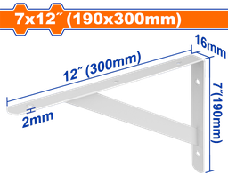 [WZJ2330] Wadfow Heavy Duty Shelf Bracket 7 x 12 In. (19 x 30 cm）