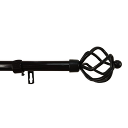 [722-A1012-84120BLK-P CHCR28531 / 1434290] Classy Homes Curtain Rod 84-120 In., Black - Painted 